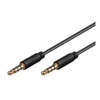 Wentronic Goobay kabel połączeniowy jack 3,5 mm, czarny, 1 m - wtyk jack 3,5 mm (4-stykowy, stereo) > wtyk jack 3,5 mm (4-stykowy, stereo) (63826)