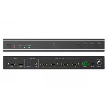 Video wall controller DIGITUS DS-55358 — 4 wyświetlacze, do 4K (3840×2160) @30Hz, DisplayPort 1.2a, obudowa metalowa, sterowanie przyciskami