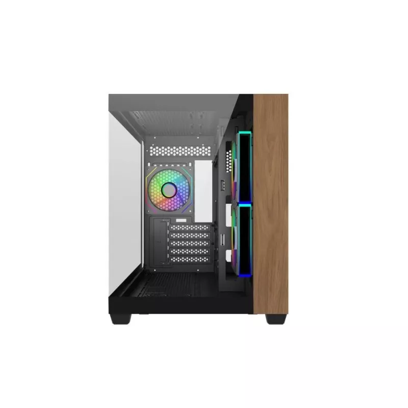 Obudowa PC Cooler Master Elite 481 Wood — dwukomorowa mATX z naturalnym drewnem i podwójnymi panelami ze szkła hartowanego