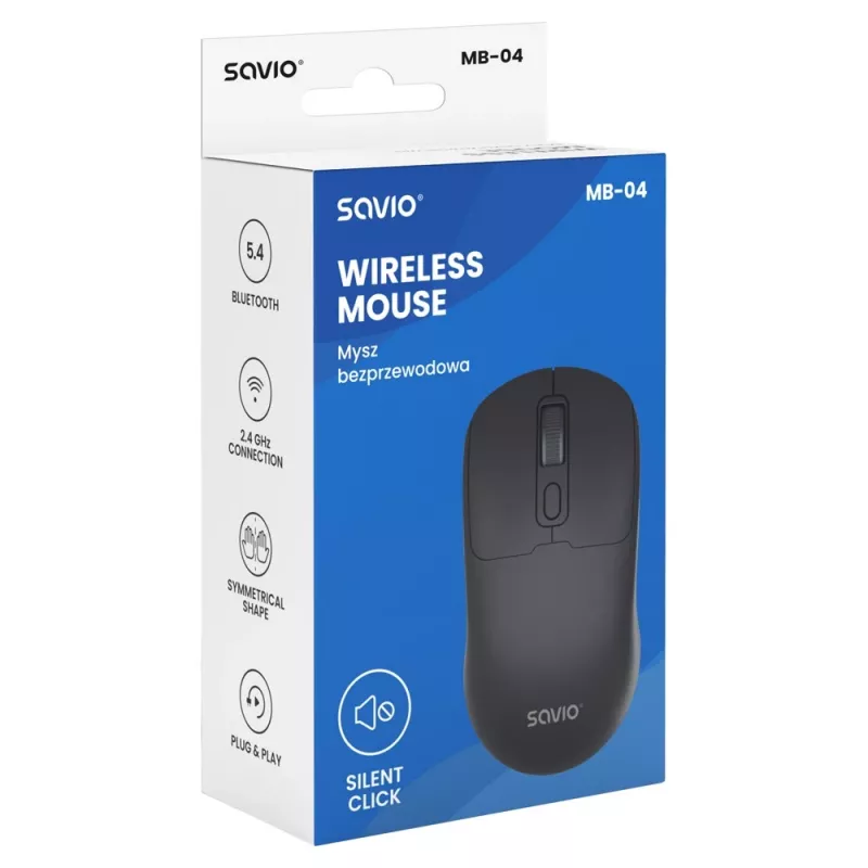 Savio MB-04 myszka Universal symetryczna Bluetooth IR LED 1600 DPI