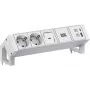 Bachmann DESK2 ALU Biały 937.4042xCEE7/3 1x przełącznik 1xUSB A/C 22W 0 2m