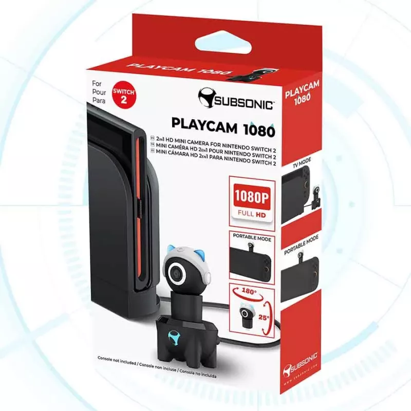 Subsonic Playcam 1080 2w1 HD Mini Kamera do Nintendo Switch 2 Jasny Niebieski