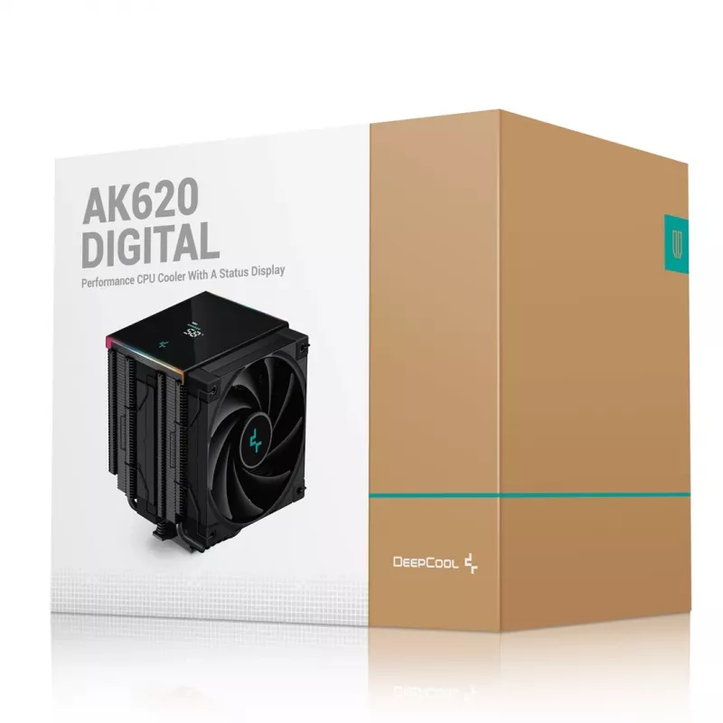 Chłodnica powietrza procesora DeepCool AK620 DIGITAL 12 cm Czarny 1 szt.