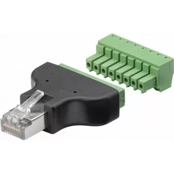 Goobay 76736 Adapter interfejsu kabla/złącza Listwa zaciskowa 8-pin RJ-45 Czarny (76736)