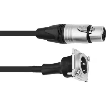 Kabel krosowy XLR PSSO 1 m, XLR żeński na XLR męski, czarny