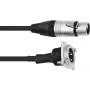 Kabel krosowy XLR PSSO 1 m, XLR żeński na XLR męski, czarny