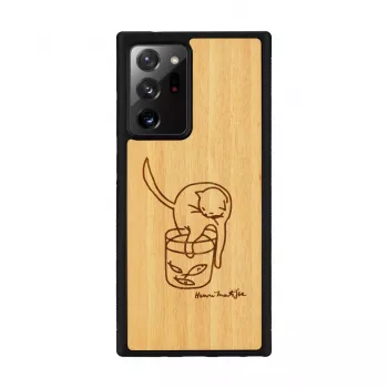 Ochronne etui na telefon man and wood dla Samsung Galaxy Note 20 Ultra — wzór kot z rybą