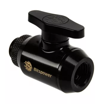 Bitspower Stopcock 1x F 1/4 inch & 1x G1/4 inch Male, Rotatable - matowy czarny