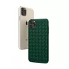 Ochronne miękkie etui Devia do iPhone 11 Pro Max z wzorem plecionki, zielone