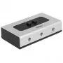 przełącznik audio jack 3,5 mm 2 porty ręczny dwukierunkowy, przełącznik szaro-czarny