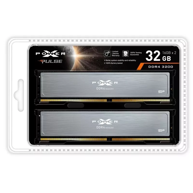 Pamięć DDR4 do komputerów stacjonarnych Silicon Power XPOWER Pulse 32 GB (2x16 GB) 3200 MHz CL16 288-pin DIMM 1,35 V