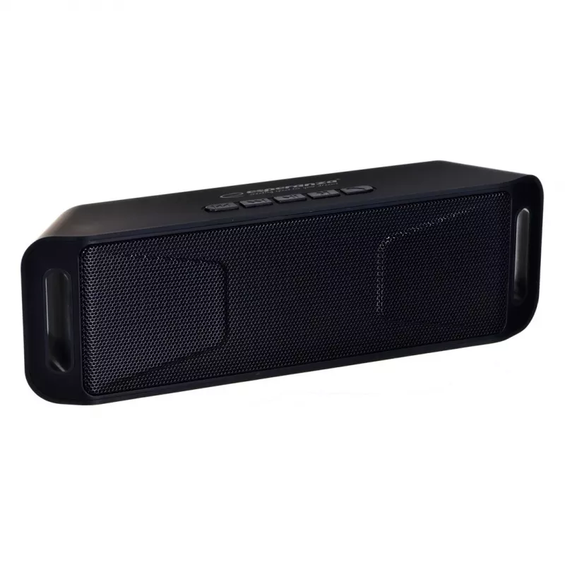 Przenośny głośnik stereo ESPERANZA FOLK czarny — 6 W RMS, Bluetooth, MicroSD, bateria LiPo