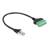 Kabel DeLOCK RJ45 Cat.6 z wtyczką do adaptera z blokiem zacisków 30 cm Czarny Zielony