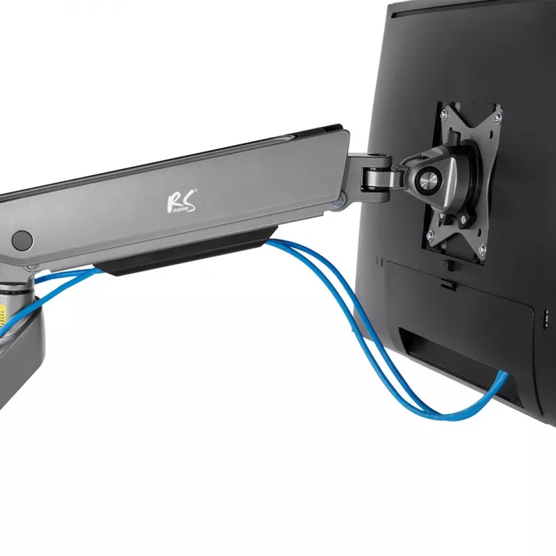 Uchwyt monitorowy NanoRS Gaming 17-32 z podświetleniem RGB LED, montaż na biurko, regulacja wysokości, obrót, pochylenie, max. 9 kg, VESA 75x75 / 100x100