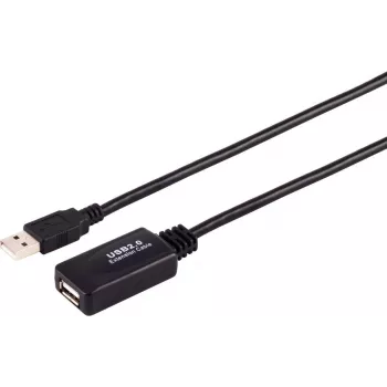 Kabel USB S/CONN 13-26075 USB 2.0 10 m USB A czarny