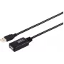 Kabel USB S/CONN 13-26075 USB 2.0 10 m USB A czarny