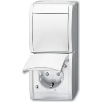 BUSCH JAEGER 2601/6/20 EBW-54 - Type F - 2P+E - biały - IP44 - 250 V - 16 A