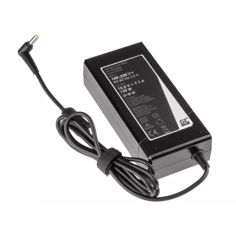 Adapter Green Cell AD102P uniwersalny 135 W, 19 V, 7,1 A, czarny, do laptopów