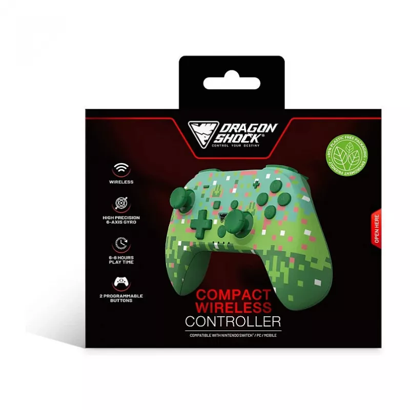 Kontroler Dragonshock Poptop Wireless Cubes z zielonym przełącznikiem