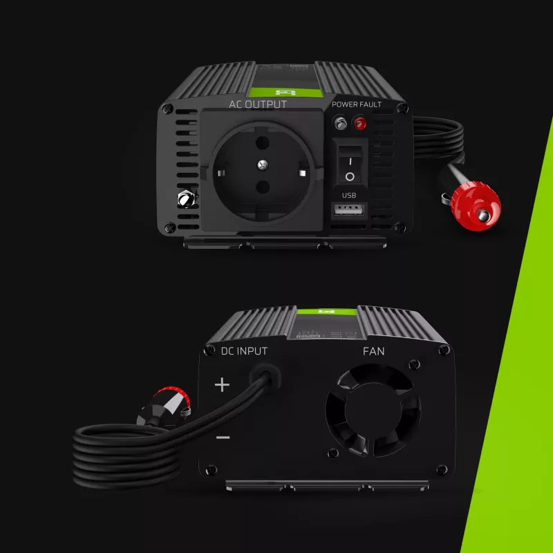 GREEN CELL Przetwornica samochodowa 12V na 230V 150W/300W czysty sinus