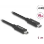 Kabel USB DeLOCK 81211 1 m USB C Czarny 80 Gbit/s
