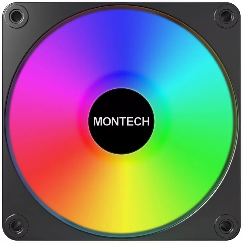 Montech GF120R V2 ARGB Moduł wentylatora do obudowy komputera 12 cm Czarny 3 szt.