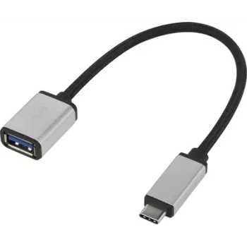Kabel USB Renkforce RF-4888284 0,15 m 3.2 Gen 1 (3.1 Gen 1) USB-C USB-A czarny - srebrny (RF-4888284)