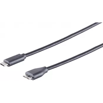 Kabel USB S/CONN 77142-1.8 USB 3.2 Gen 1 1m USB C USB A Czarny