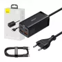 Baseus GaN3 100/ 65W Desktop Charger Quick Charge QC 3.04.0 USB C Type C Phone Charger for IPhone15 Huawei Xiaomi MacBook Laptop