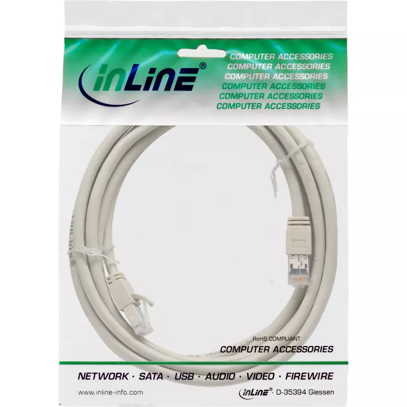 InLine Patch kabel S/FTP PiMF Cat.6 certified szary 2m