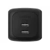 Szybka ładowarka sieciowa Belkin WCH019kqBK — 2× USB‑C, czarna, zabezpieczenia OVP/OC/OT/SC