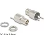 DeLOCK Złącze DC 5,5 x 2,5 mm żeńskie przepustowe wersja do lutowania 20 V 9 A