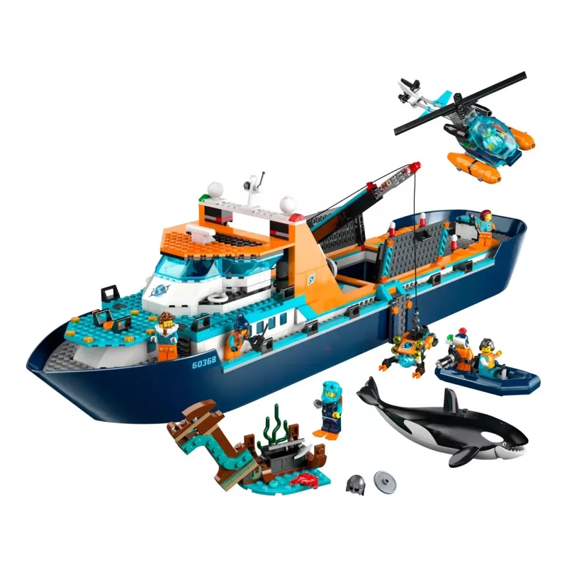 Zabawka konstrukcyjna LEGO City Statek Badawczy Arktyczny 60368 — 815 elementów, 7+ lat, zawiera 4 minifigurki