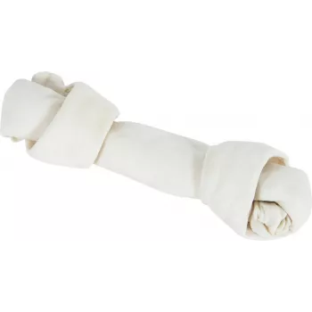 Dentalna kość do żucia ZOLUX Knotted biały Bone 140 g — stały przysmak dentystyczny o smaku wołowym dla średnich ras (250 mm)