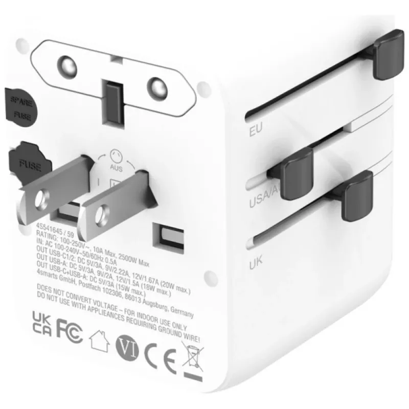 Adapter podróżny 20W GaN Nomad 2xUSB-C + 1xA
