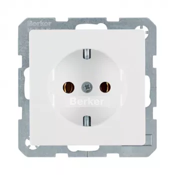Gniazdo sieciowe Typ F berker 47436089, 16 A, 250 V, biały, obudowa z duroplastu