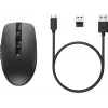 HP 710 Ładowalna cicha mysz, symetryczna, RF Wireless + Bluetooth, 3000 DPI, czarna