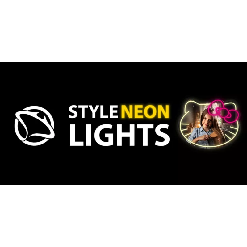 Lampa lustrzana LED Neon MANTA MASNL129WH — Kot z kokardą dekoracyjny akcent neonowy