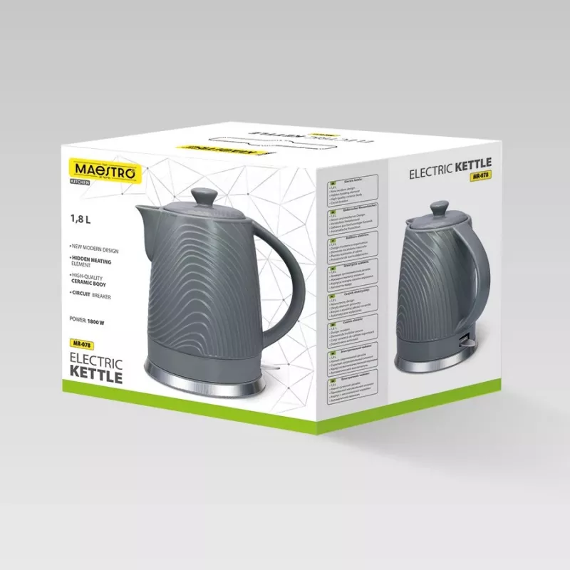 Czajnik elektryczny Maestro MR-078, pojemność 1,8 l, szary