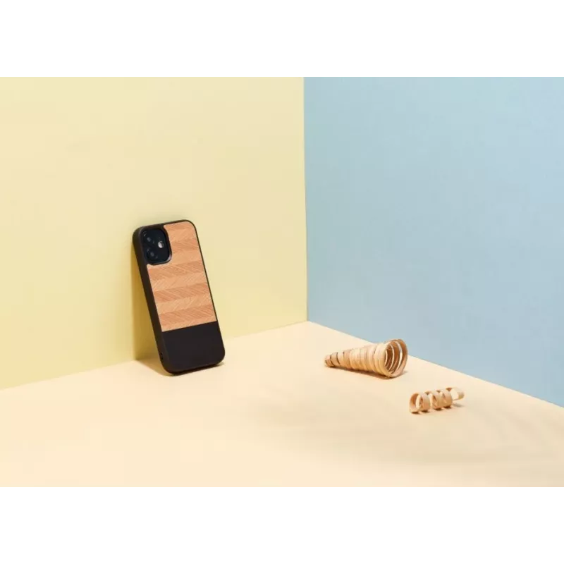 Etui ochronne Man and Wood do iPhone 12 mini Herringbone Nero Czarny
