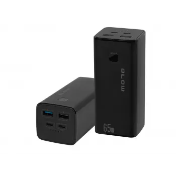 Przenośny powerbank BLOW PB20G 20000mAh PD 65W, wejście/wyjście USB-C, 2 wyjścia USB-A, czarny