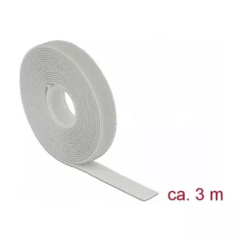 Taśma na rzep DELOCK 18275, szara, 13 mm x 3 m, 1 szt.
