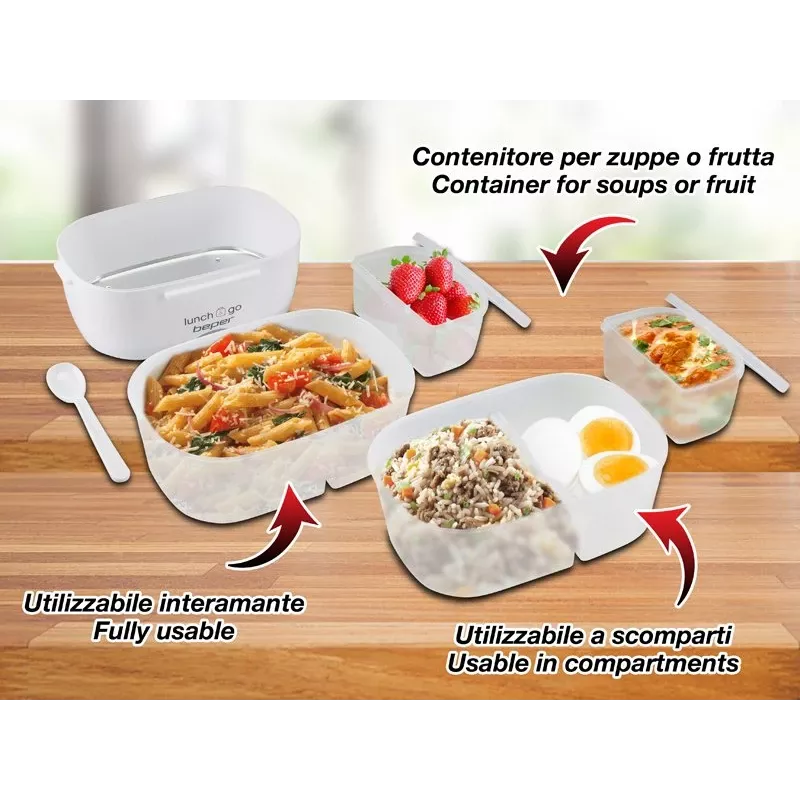 Elektryczny lunchbox Beper 90.920R - podgrzewacz do jedzenia 1 L