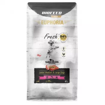 EUPHORIA Fresh Junior Medium & Large dogs Turkey with rabbit - sucha karma dla psów - 12kg
