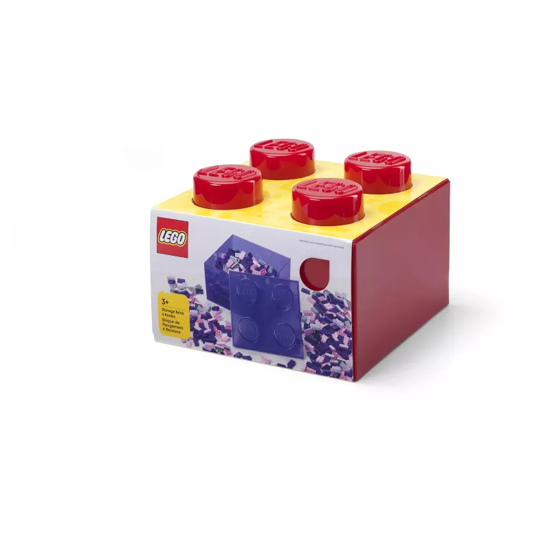 LEGO Klock 4 Czerwony Przezroczysty – przezroczysty czerwony klocek budowlany 4x2