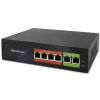 Przełącznik Ethernet PoE QOLTEC 52289 — 4 porty RJ45 PoE, 2 porty uplink RJ45, budżet mocy 65W
