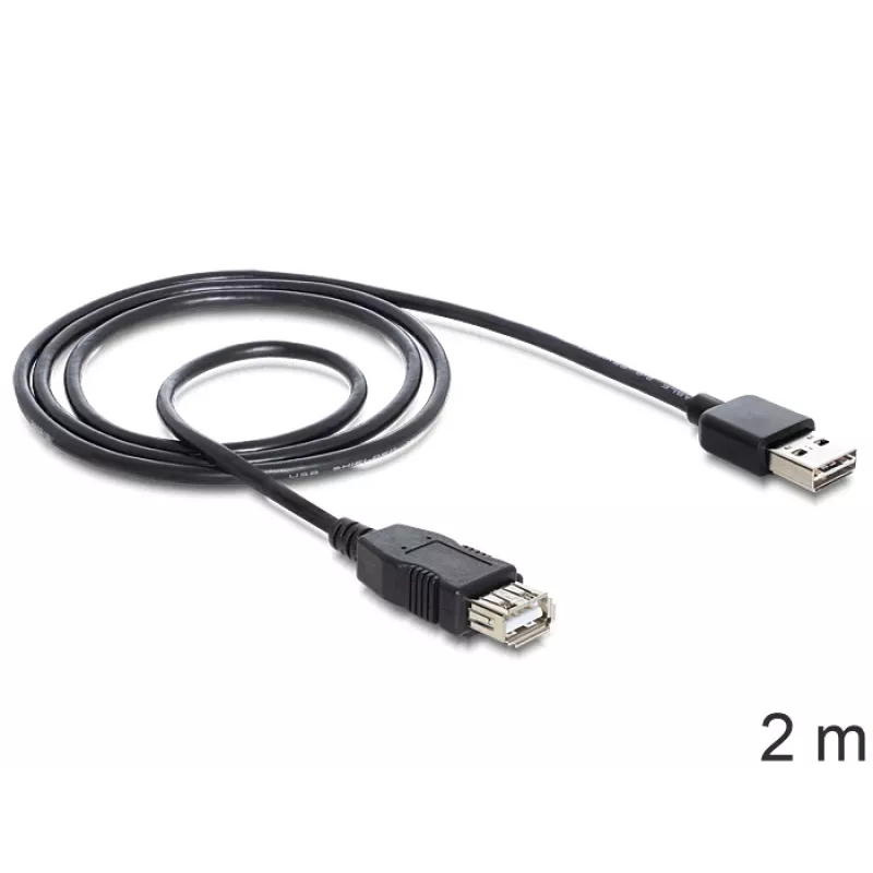 Kabel USB DeLOCK EASY-USB 2.0-A 2m Czarny