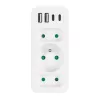 Rozgałęziacz zasilania MACLEAN MCE248 F/W — 3 gniazda AC (1×16A, 2×6A) + 4×USB (2×A, 2×C PD 20W), wtyczka EU, biały