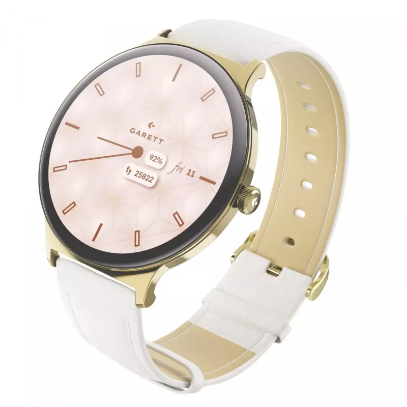 Smartwatch Garett Verona 2 Gold Steel z Bluetooth i monitorem pracy serca