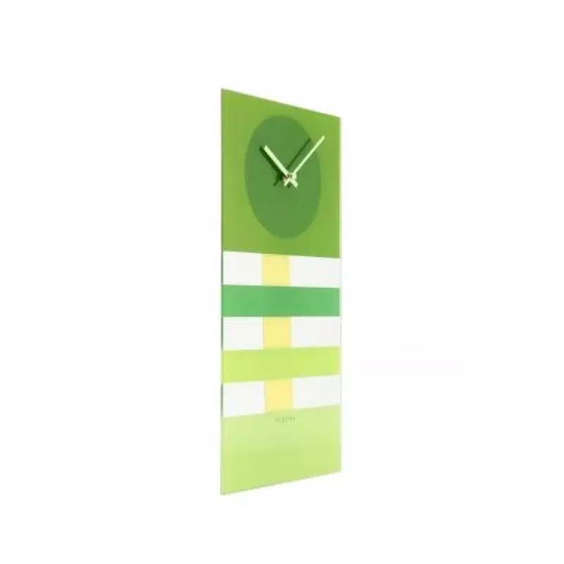 NeXtime zegar 2855gn Bold Stripes, 19 x 38 cm, ścienny, zielony